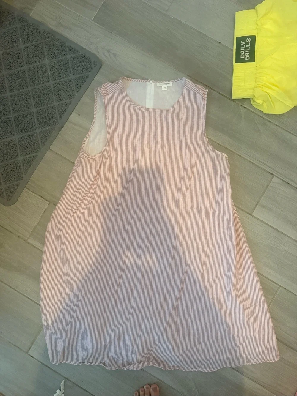 beachlunchlounge Pink and White Striped Sleeveless Dress - Picture 1 of 2